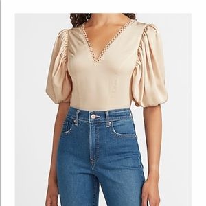 Express Puff Sleeve Satin Blouse